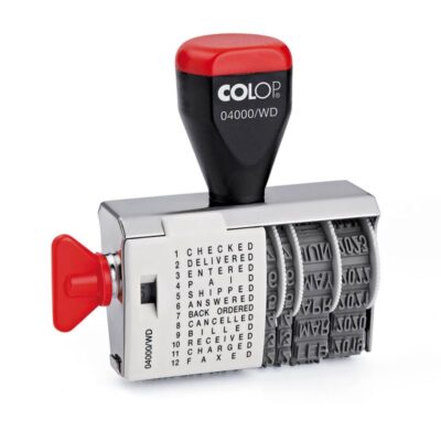 Colop 04000/WD Dial A Phrase Word and Date Stamp – 108803