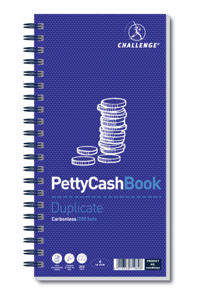 Challenge 280x141mm Duplicate Petty Cash Book Carbonless Wirebound 200 Sets - 100080052