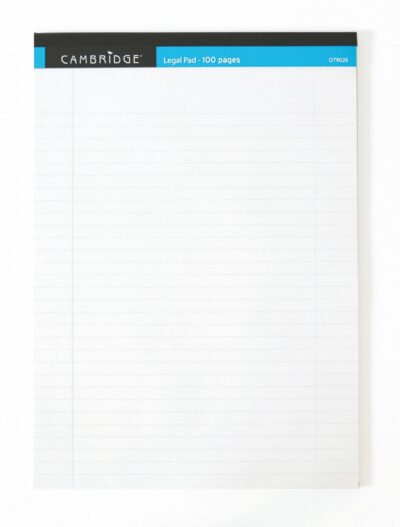 Cambridge A4 Legal Pad Ruled 100 Pages White (Pack 10) – 100080159