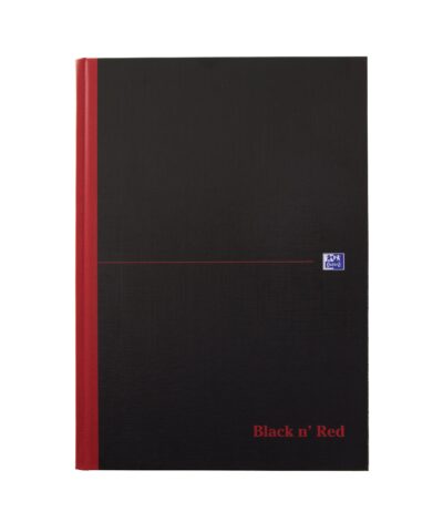 Black n Red A4 Casebound Hard Cover Notebook Smart Ruled 96 Pages Black/Red - 100080428