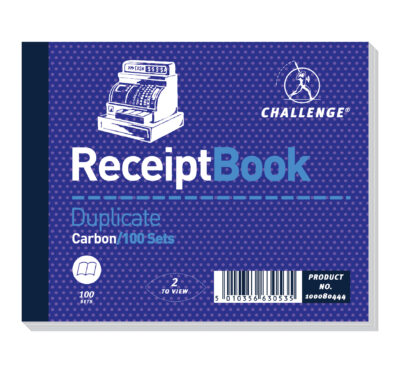 Challenge 105x130mm Duplicate Receipt Book Carbon Taped Cloth Binding 100 Sets (Pack 5) – 100080444