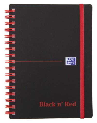 Oxford Black n Red Notebook A6 Poly Cover Wirebound Ruled 140 Pages (Pack 5) 100080476