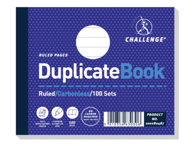 Challenge 105x130mm Duplicate Book Carbonless Ruled Taped Cloth Binding 100 Sets (Pack 5) – 100080487