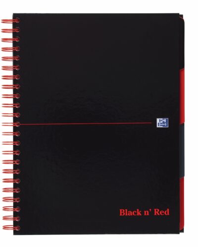 Oxford Black n Red Project Book A4 Hardback Wirebound Ruled Margin SCRIBZEE Compatible 200 Pages (Pack 3) 100080730