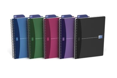 Oxford A5 Wirebound Polypropylene Cover Notebook Ruled 180 Pages Metallic Assorted Colours (Pack 5) - 100101300