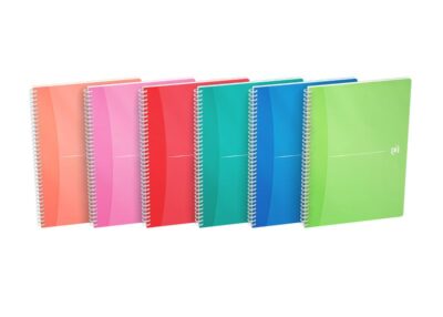 Oxford A4 Wirebound Polypropylene Cover Notebook Ruled 180 Pages Bright Transparent Assorted Colours (Pack 5) - 100104241