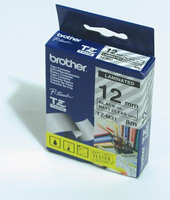 Brother Black On Clear Strong Label Tape 12mm x 8m – TZES131