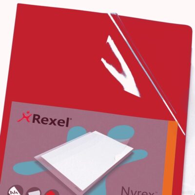 Rexel Nyrex Cut Flush Folder Polypropylene A4 110 Micron Red (Pack 25) 12161RD
