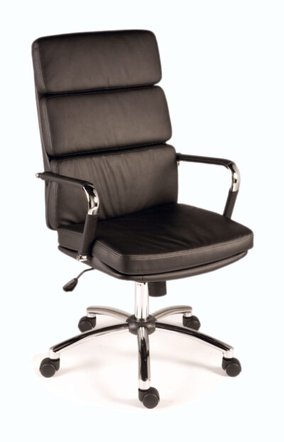 Deco Retro Style Faux Leather Executive Office Chair Black - 1097BLK