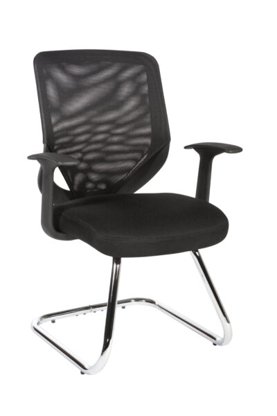 Nova Cantilever Mesh Back Reception/Boardroom/Visitors Chair Black - 1102
