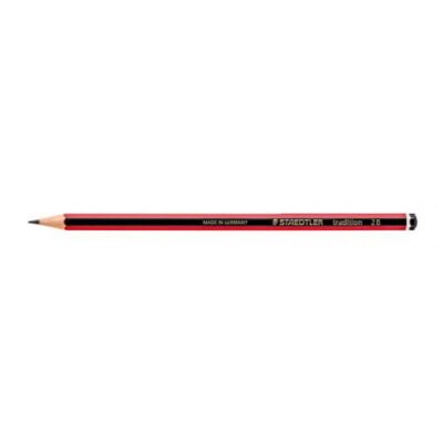 Staedtler 110 Tradition 2B Pencil Red/Black Barrel (Pack 12) – 110-2B