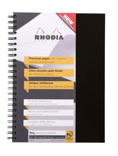 Rhodia A4 Wirebound Hard Cover Notebook Ruled 160 Pages (Pack 3) 119232C