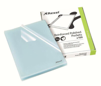 Rexel Cut Flush Folder Polypropylene A4 85 Micron Clear (Pack 100) – 12215