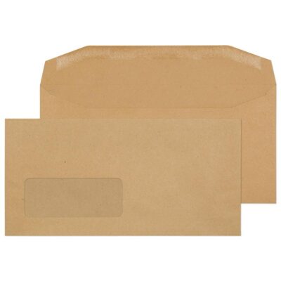 ValueX DL Envelopes Mailer Gummed Window Manilla 80gsm (Pack 1000) - 13810