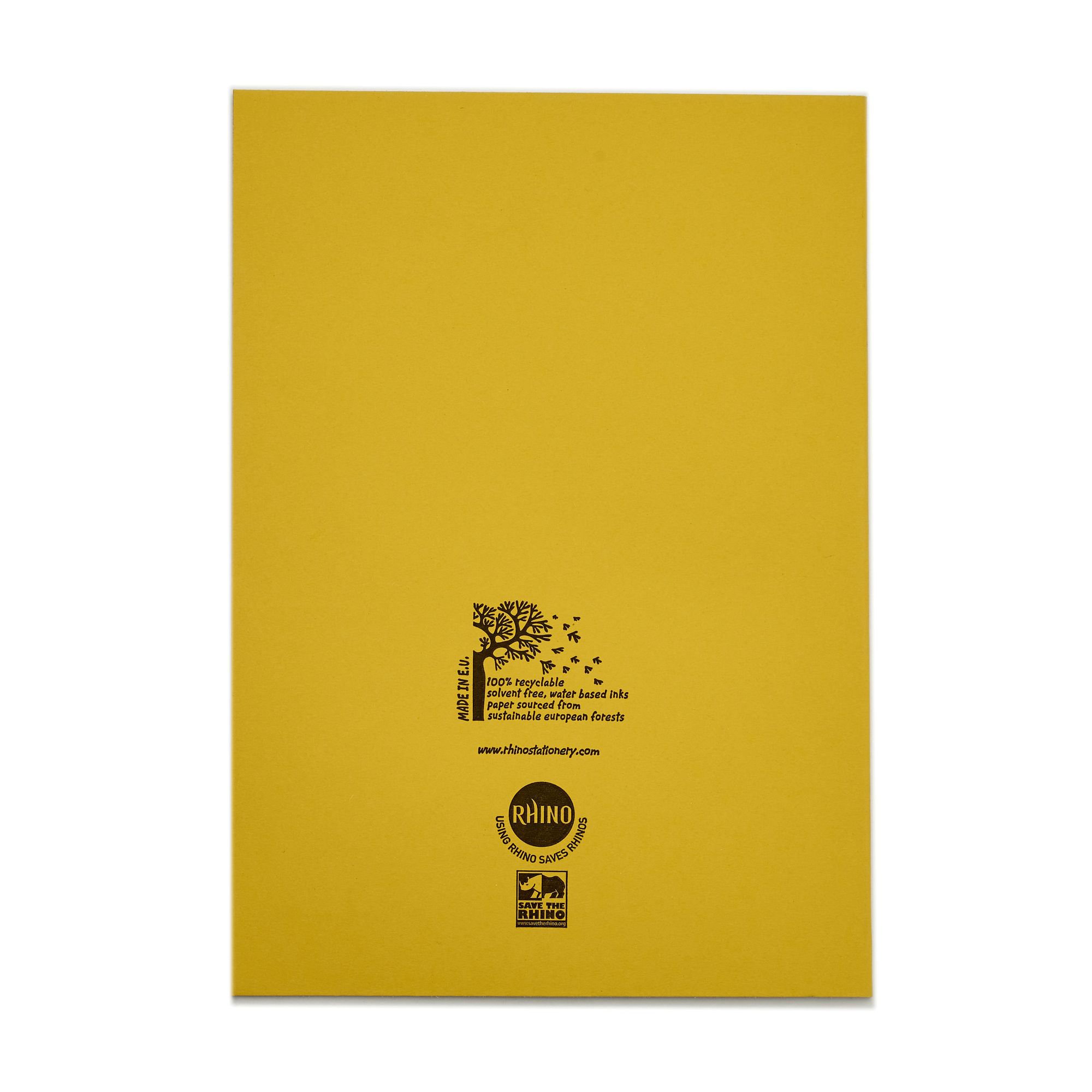 Rhino 13 x 9 A4+ Oversized Exercise Book 40 Page 7mm Squared Yellow (Pack 100) - VDU024-300-2 - Image 4