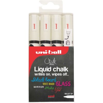 uni-ball Chalk Marker Bullet Tip Medium White (Pack 4) – 153494342