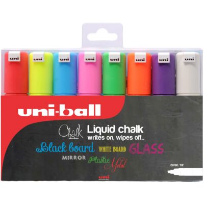 uni-ball Chalk Marker Chisel Tip Broad Assorted Colours (Pack 8) – 153494343