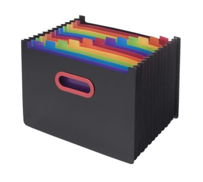 Snopake Rainbow and Black Desk Expander Polypropylene A4 13 Part Black – 15851