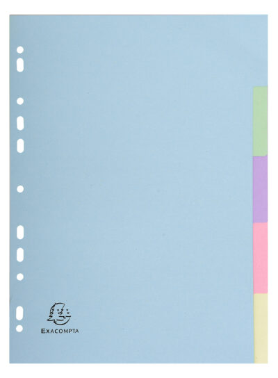 Exacompta Forever Recycled Divider 5 Part A4 170gsm Card Assorted Colours – 1605E