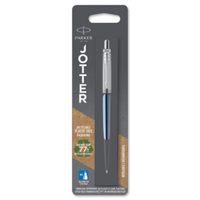 Parker Jotter Ballpoint Pen Waterloo Blue/Chrome Barrel Blue Ink - 1953245