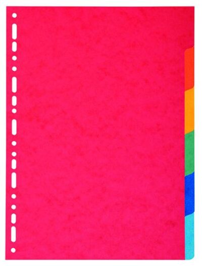 Exacompta Forever Recycled Divider 6 Part A4 220gsm Card Vivid Assorted Colours – 2006E