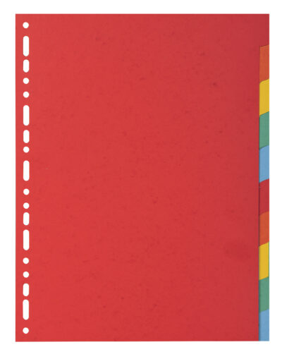 Exacompta Forever Recycled Divider 10 Part A4 220gsm Card Vivid Assorted Colours – 2010E