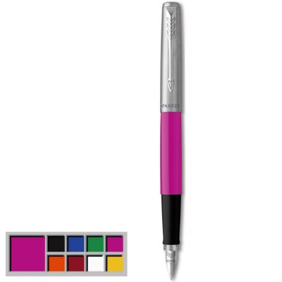 Parker Jotter Fountain Pen Magenta/Stainless Steel Barrel Blue and Black Ink – 2096860