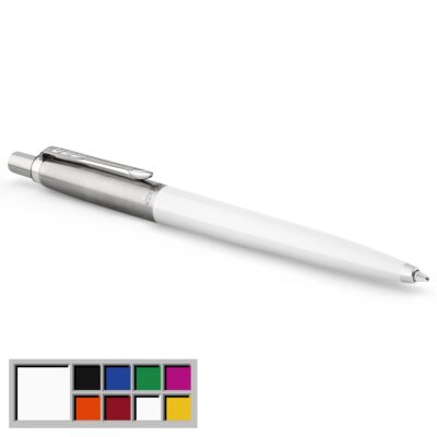 Parker Jotter Ballpoint Pen White Barrel Blue Ink – 2096874