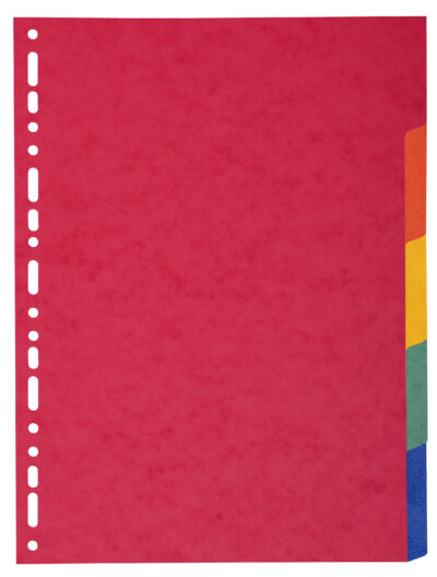 Exacompta Forever Recycled Divider 5 Part A4 Extra Wide 220gsm Card Vivid Assorted Colours – 2105E