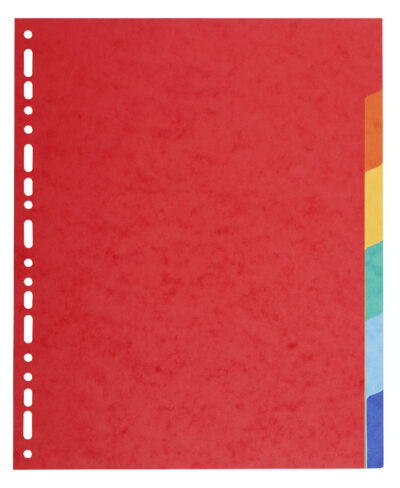 Exacompta Forever Recycled Divider 6 Part A4 Extra Wide 220gsm Card Vivid Assorted Colours – 2106E