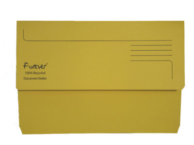 Exacompta Forever Document Wallet Manilla Foolscap Half Flap 290gsm Yellow (Pack 25) – 211/5003Z