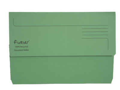 Exacompta Forever Document Wallet Manilla Foolscap Half Flap 290gsm Green (Pack 25) – 211/5004Z