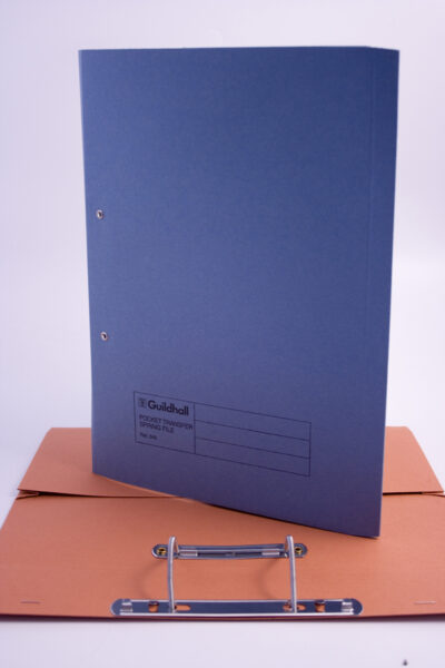 Guildhall Spring Pocket Transfer File Manilla Foolscap 420gsm Blue (Pack 25) – 211/6000Z