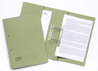 Guildhall Spring Pocket Transfer File Manilla Foolscap 420gsm Green (Pack 25) – 211/6002Z