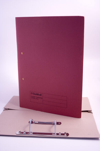 Guildhall Spring Pocket Transfer File Manilla Foolscap 420gsm Red (Pack 25) – 211/6005Z