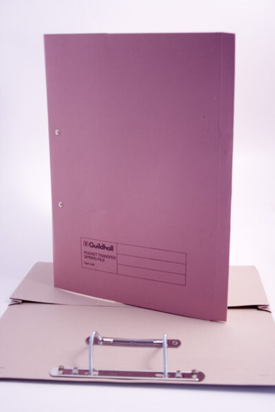 Guildhall Spring Pocket Transfer File Manilla Foolscap 420gsm Pink (Pack 25) – 211/6006Z