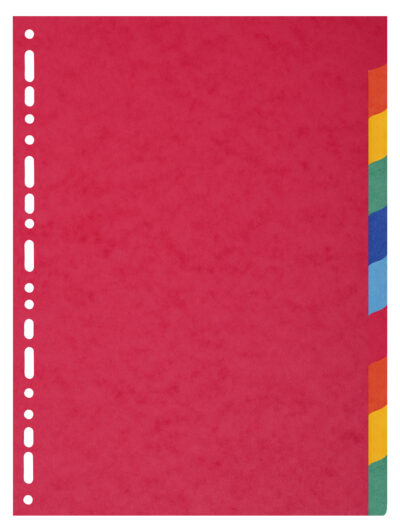Exacompta Forever Recycled Divider 10 Part A4 Extra Wide 220gsm Card Vivid Assorted Colours - 2110E