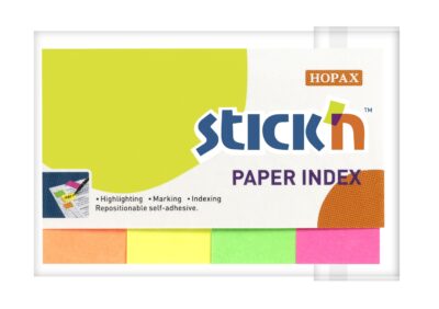ValueX Paper Index Flags Repositionable 20x50mm 4×50 Tabs Neon Assorted Colours (Pack 200) 21205