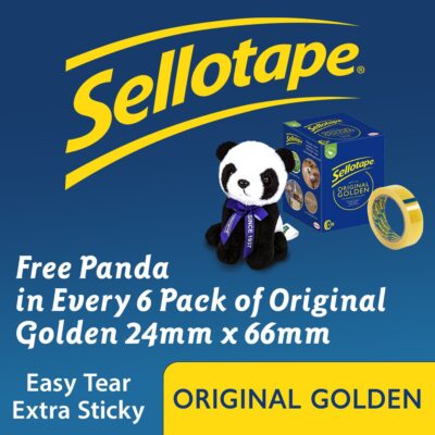 Sellotape Original Easy Tear Extra Sticky Golden Tape 24mm x 66m (Pack 6) - 2863850