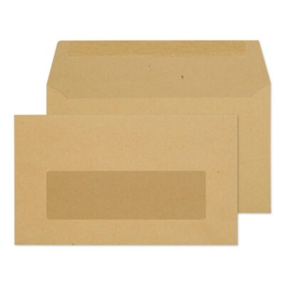 ValueX 89 x 152mm Envelopes Wallet Gummed Centre Window Manilla 70gsm (Pack 1000) - 23770