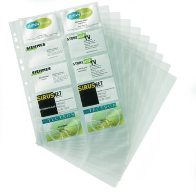 Durable Visifix Polypropylene Pocket Refill for A4 Business Card Album (Pack 10) 238919