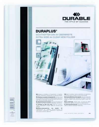 Durable Duraplus Report Folder Extra Wide A4 White (Pack 25) 257902