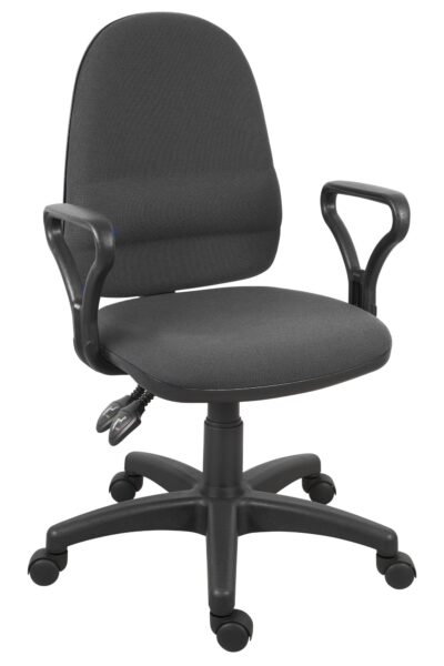 Ergo Twin High Back Fabric Operator Office Chair with Fixed Arms Black - 2900BLK/0288