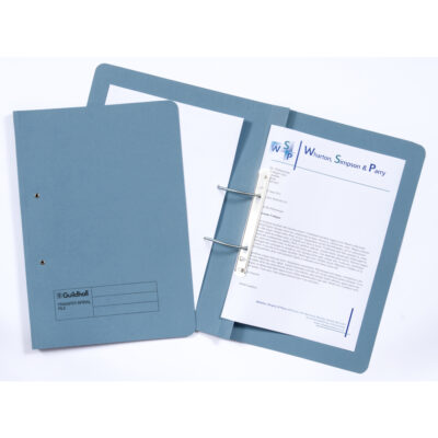 Guildhall Spring Transfer File Manilla Foolscap 315gsm Blue (Pack 50) - 348-BLUZ