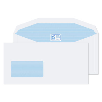 Blake Purely Everyday Mailer Envelope DL+ 114x235mm Gummed Window 90gsm White (Pack 1000) – 3904