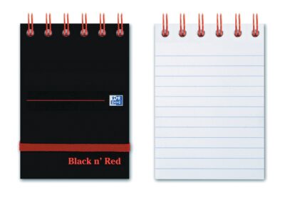 Black n Red A7 Wirebound Hard Cover Reporters Shorthand Notebook Ruled 140 Pages (Pack 5) – 400050435