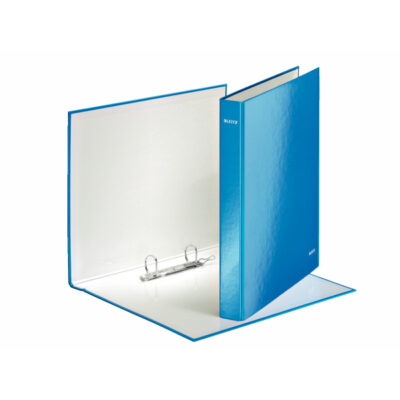 Leitz WOW Ring Binder Laminated Paper on Board 2 D-Ring A4 25mm Rings Blue (Pack 10) 42410036