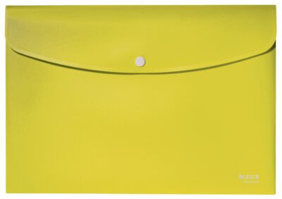 Leitz Recycle Polypropylene Document Wallet With Push Button Closure Yellow 46780015