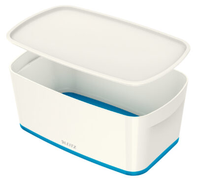 Leitz MyBox WOW Storage Box Small with Lid White/Blue 52294036