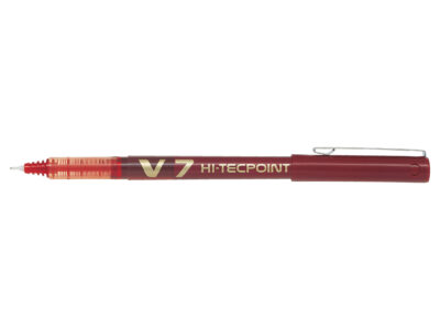 Pilot V7 Hi-Tecpoint Liquid Ink Rollerball Pen 0.7mm Tip 0.5mm Line Red (Pack 12) - 101101202